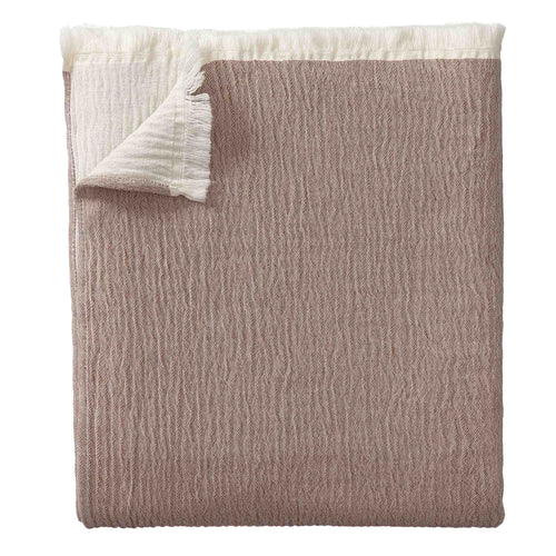 Anaba Bedspread terracotta & natural white, 100% cotton