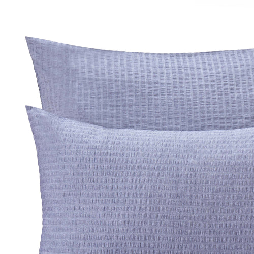 Ansei Pillowcase denim blue, 100% cotton | URBANARA seersucker bedding