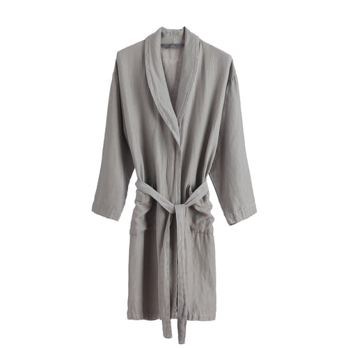 Antero Bathrobe light grey, 55% cotton & 45% linen