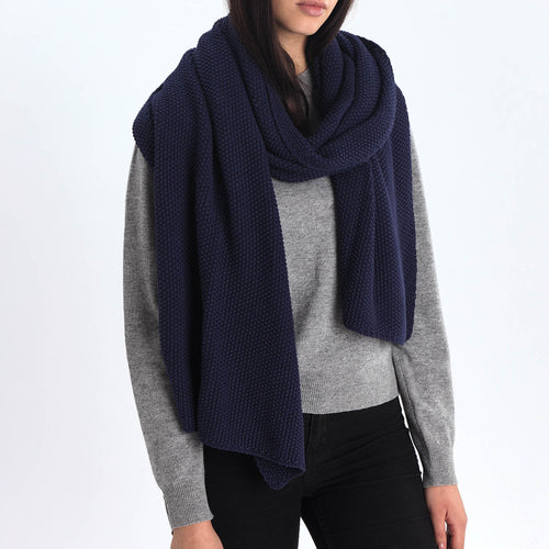 Antua scarf, dark blue, 100% cotton