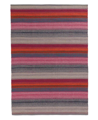 Aonla Rug pink & grey & turquoise & ecru, 100% cotton