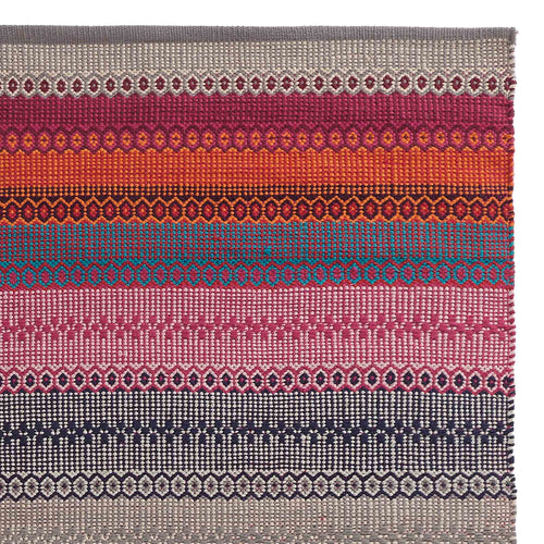 Aonla Rug pink & grey & turquoise & ecru, 100% cotton