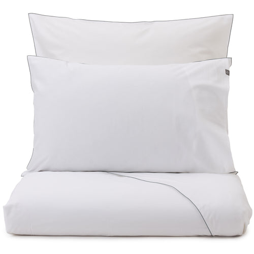Areias Percale Bed Linen [White/Green grey]