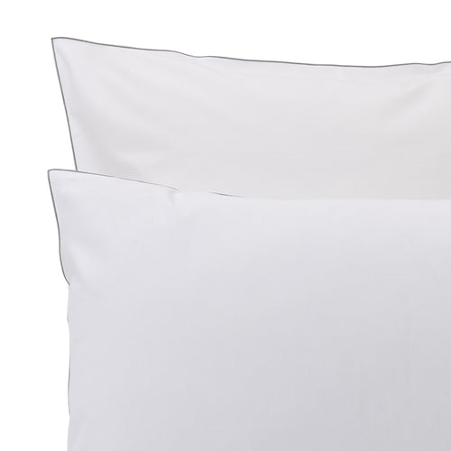 Areias Percale Bed Linen [White/Green grey]
