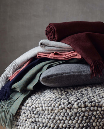 Alanga Alpaca Blanket grey melange & off-white, 100% baby alpaca wool