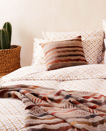 Arouca Bed Linen white & mustard, 100% cotton