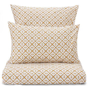 Arouca Bed Linen white & mustard, 100% cotton