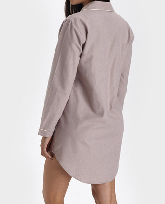 Arove Nightshirt light mauve & natural white, 100% organic cotton