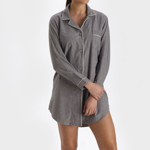 Arove Nightshirt stone grey & natural white, 100% organic cotton