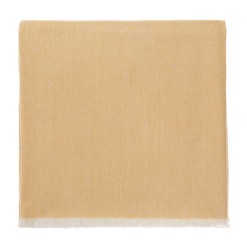 Asare Alpaca Blanket mustard & off-white, 100% royal baby alpaca wool