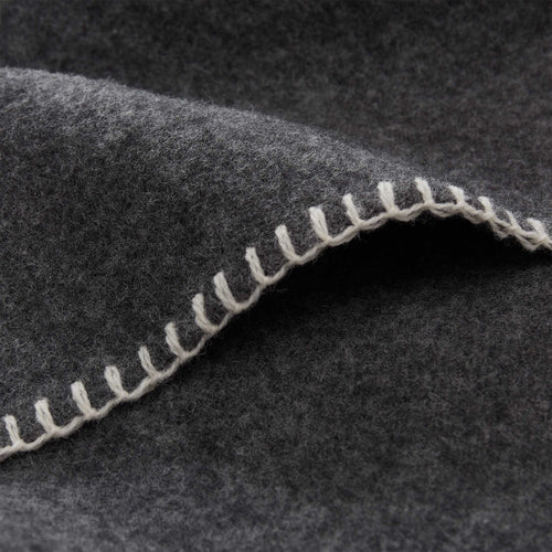 Aspan Blanket charcoal melange & off-white, 60% merino wool & 40% lambswool | URBANARA wool blankets