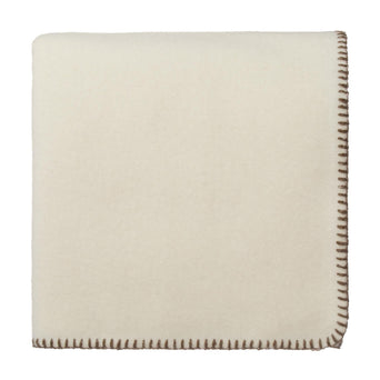 Aspan Wool Blanket [Off-white & Brown]