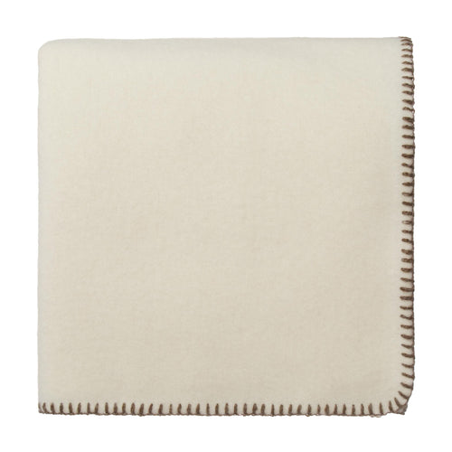 Aspan Wool Blanket [Off-white & Brown]