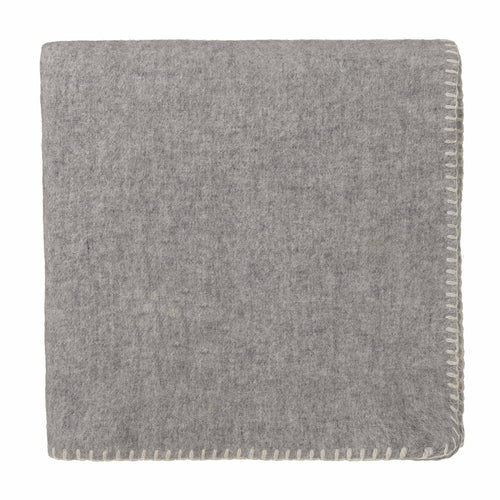 Aspan Blanket light grey & off-white, 60% merino wool & 40% lambswool