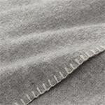 Aspan Blanket light grey & off-white, 60% merino wool & 40% lambswool | URBANARA wool blankets
