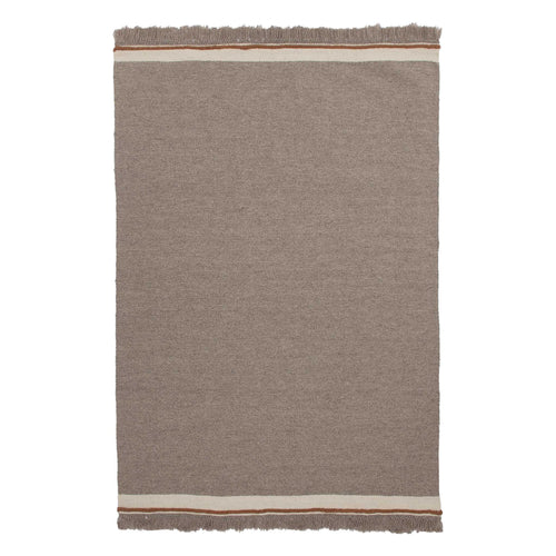 Assam Wool Rug [Grey melange & Conker]