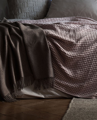 Arica blanket, brown melange, 100% baby alpaca wool