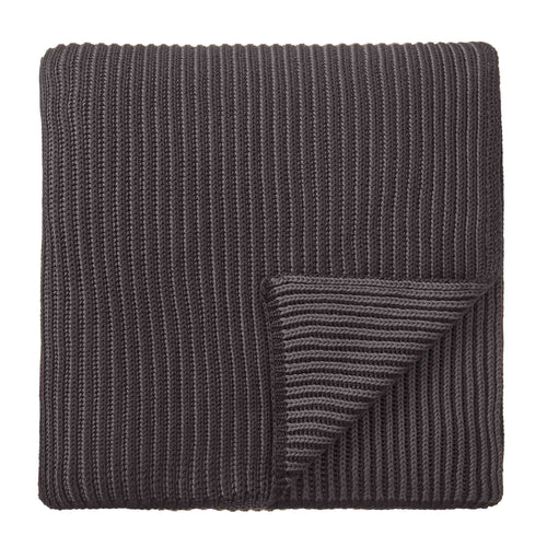 Azoia blanket, dark grey & grey, 100% organic cotton