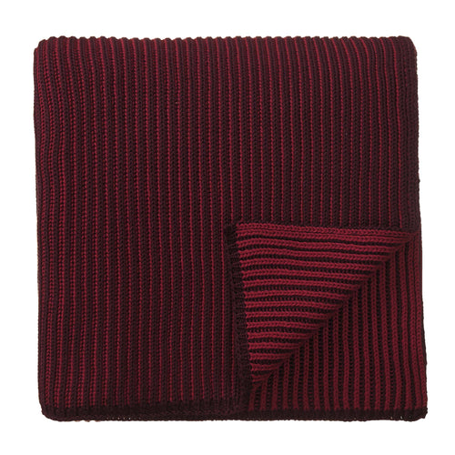 Azoia Blanket bordeaux red & dark red, 100% organic cotton