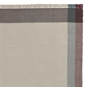 Bapeu rug, light grey & teal & bordeaux red, 100% cotton