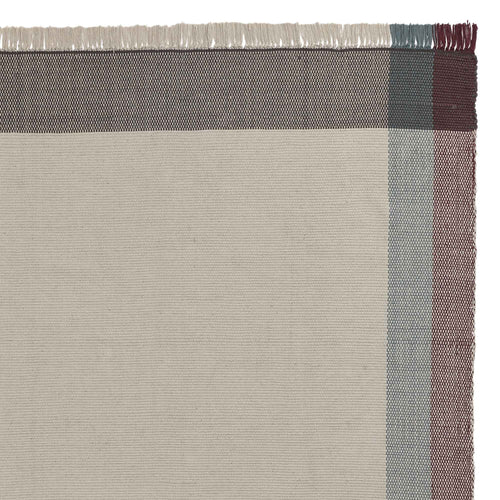 Bapeu rug, light grey & teal & bordeaux red, 100% cotton