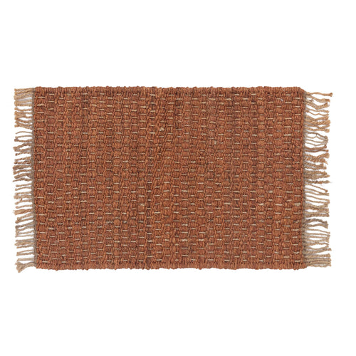 Baruva Doormat terracotta & natural, 100% jute