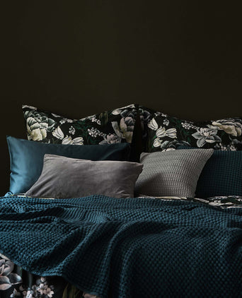 Almadena pillowcase, forest green & multicolour, 100% cotton