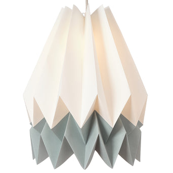 Belia pendant lamp, ivory & aloe green & natural white, 100% paper