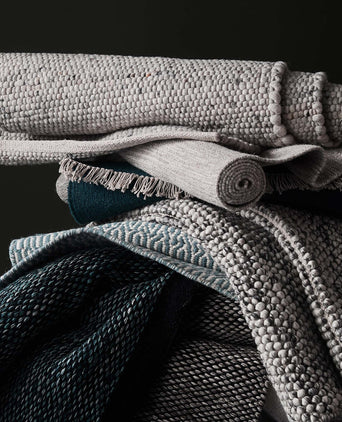 Jindas runner, silver grey, 65% wool & 35% cotton