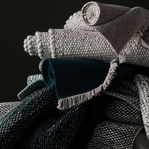 Manu runner, teal, 100% new wool & 100% cotton | URBANARA runners