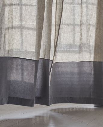 Saveli Curtain natural & grey, 100% linen & 100% cotton