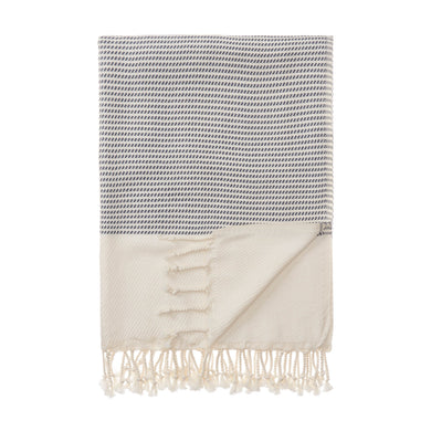 Hammam Towel Bolu Grey blue & Natural white, 50% Bamboo & 50% Cotton