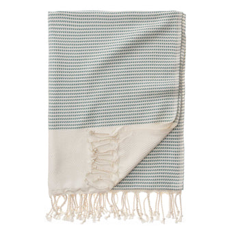 Bolu Hammam Towel [Green grey/Natural white]