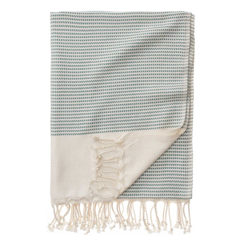 Bolu Hammam Towel [Dark grey blue/Natural white]