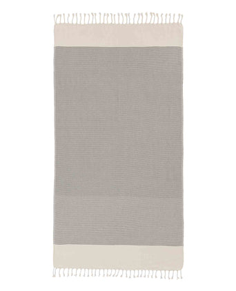 Bolu Hammam Towel black & natural white, 50% bamboo & 50% cotton