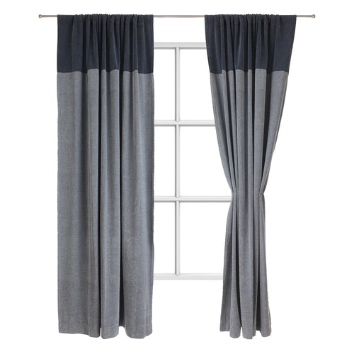 Calcada curtain teal & white, 60% cotton & 40% acrylic