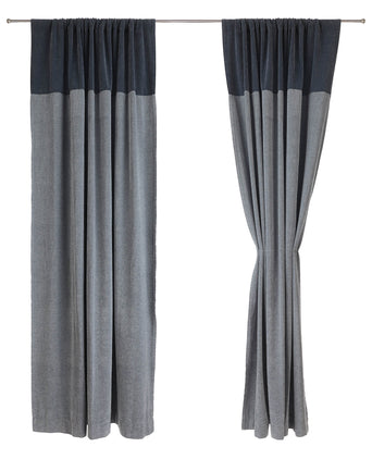 Calcada curtain teal & white, 60% cotton & 40% acrylic