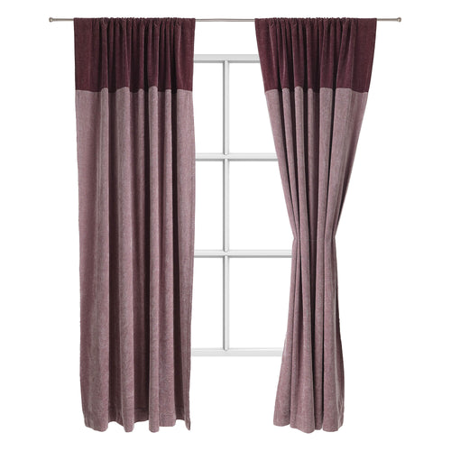 Calcada curtain bordeaux red & white, 60% cotton & 40% acrylic