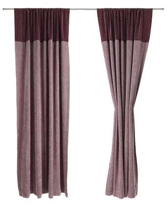 Calcada curtain bordeaux red & white, 60% cotton & 40% acrylic