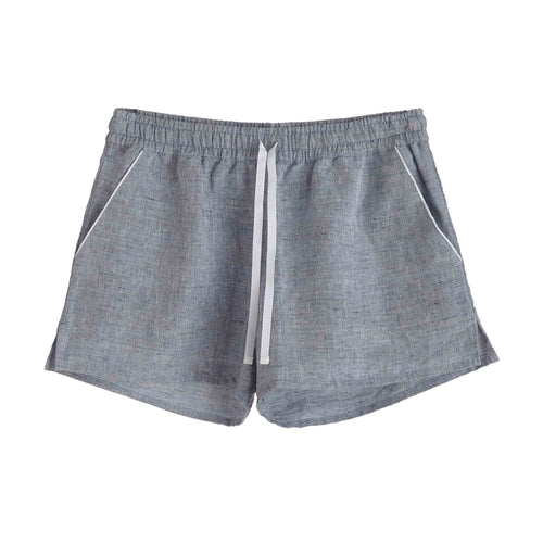 Casaal pyjama, dark grey blue & white, 100% linen & 100% cotton