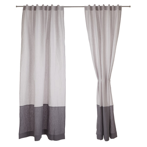 Cataya Linen Curtain in light grey & charcoal | Home & Living inspiration | URBANARA