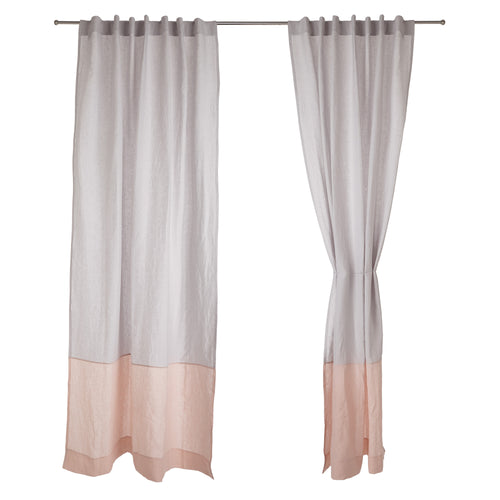 Cataya Linen Curtain in light grey & light pink | Home & Living inspiration | URBANARA