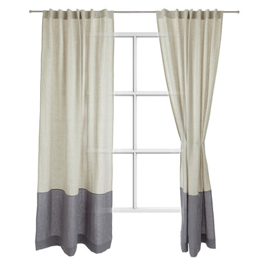 Cataya Linen Curtain natural & charcoal, 100% linen