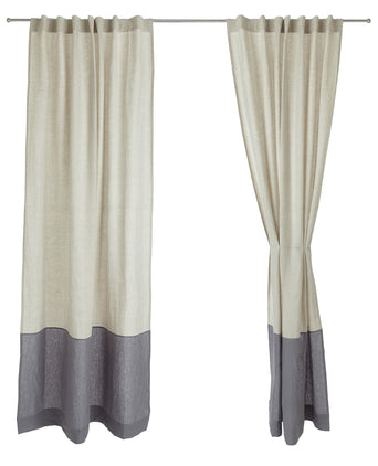 Cataya Linen Curtain natural & charcoal, 100% linen