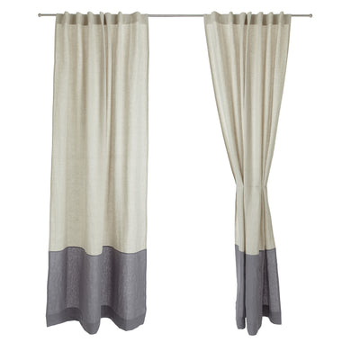 Cataya Linen Curtain natural & charcoal, 100% linen