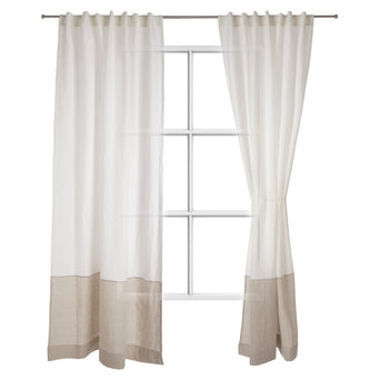 Cataya Linen Curtain white & natural, 100% linen