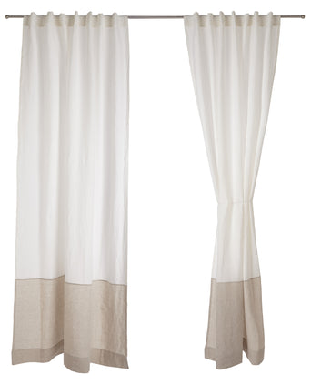 Cataya Linen Curtain white & natural, 100% linen