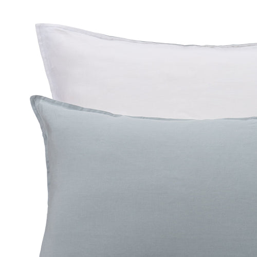 Cercosa Bed Linen green grey & white, 100% linen | URBANARA linen bedding