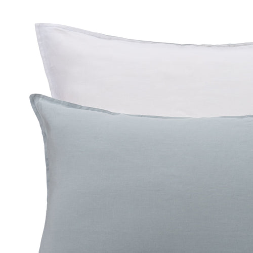 Cercosa Bed Linen green grey & white, 100% linen | URBANARA linen bedding