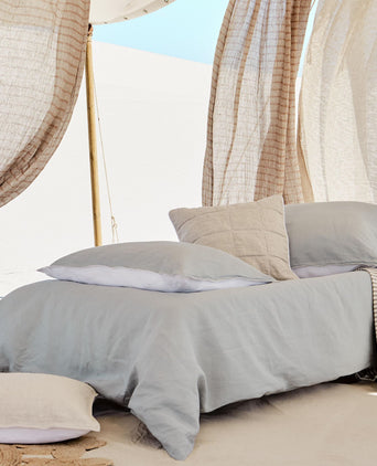 Cercosa Bed Linen green grey & white, 100% linen